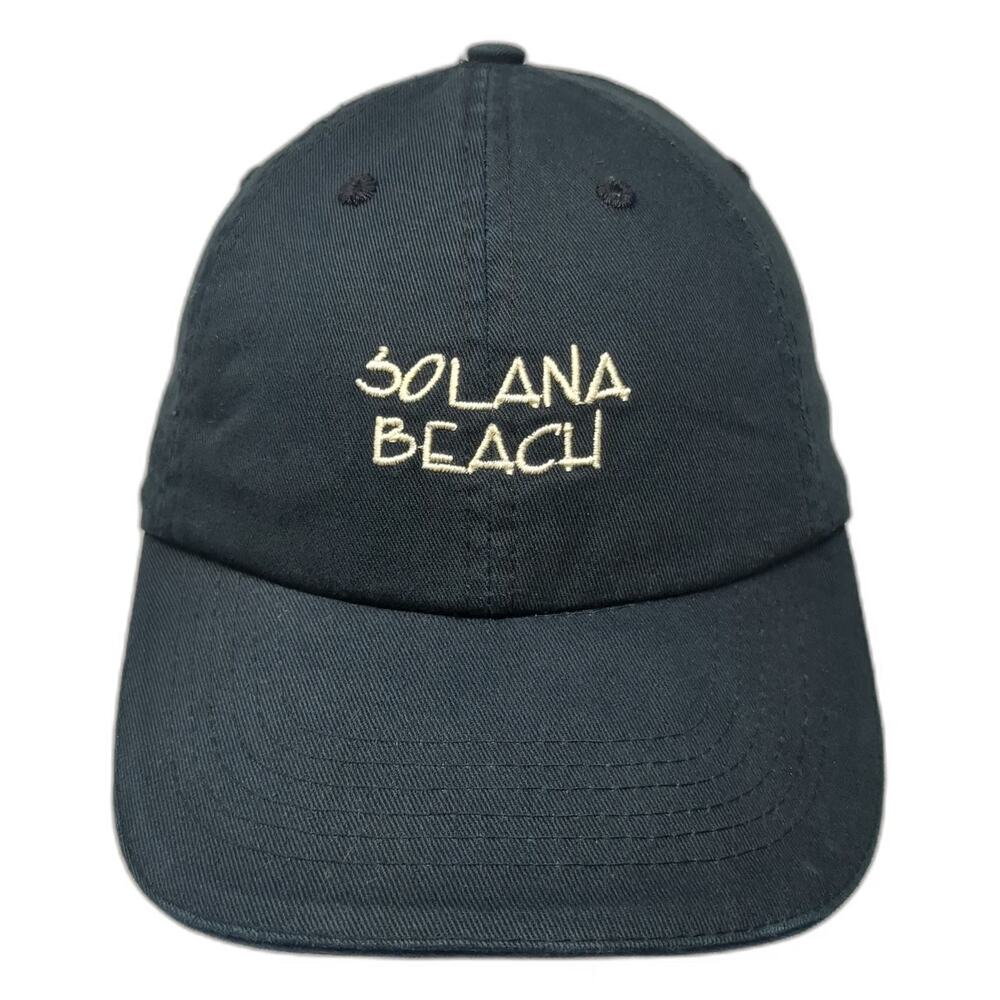 River Beach Baseball Cap Black One Size Solana Beach Cotton Slideback Hat